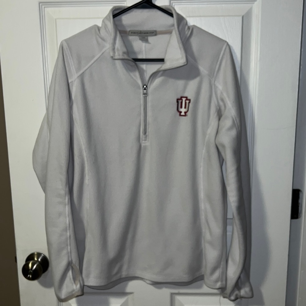 White IU Quarter Zip